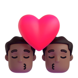 Kiss: Man, Man, Medium-dark Skin Tone Emoji Copy Paste ― 👨🏾‍❤️‍💋‍👨🏾 - microsoft-teams-gifs