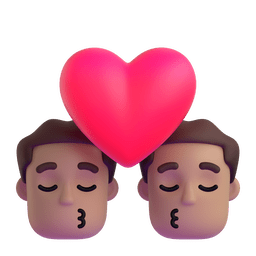 Kiss: Man, Man, Medium Skin Tone Emoji Copy Paste ― 👨🏽‍❤️‍💋‍👨🏽 - microsoft-teams-gifs