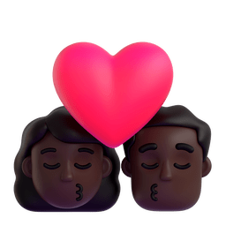 Kiss: Woman, Man, Dark Skin Tone Emoji Copy Paste ― 👩🏿‍❤️‍💋‍👨🏿 - microsoft-teams-gifs