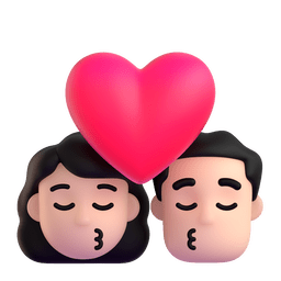 Kiss: Woman, Man, Light Skin Tone Emoji Copy Paste ― 👩🏻‍❤️‍💋‍👨🏻 - microsoft-teams-gifs