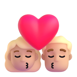 Kiss: Woman, Man, Medium-light Skin Tone Emoji Copy Paste ― 👩🏼‍❤️‍💋‍👨🏼 - microsoft-teams-gifs