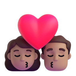 Kiss: Woman, Man, Medium Skin Tone Emoji Copy Paste ― 👩🏽‍❤️‍💋‍👨🏽 - microsoft-teams-gifs