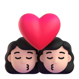 Kiss: Woman, Woman, Light Skin Tone Emoji Copy Paste ― 👩🏻‍❤️‍💋‍👩🏻 - microsoft-teams-gifs