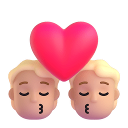 Kiss: Medium-light Skin Tone Emoji Copy Paste ― 💏🏼 - microsoft-teams-gifs