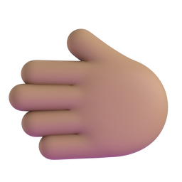 Leftwards Hand: Medium Skin Tone Emoji Copy Paste ― 🫲🏽 - microsoft-teams-gifs