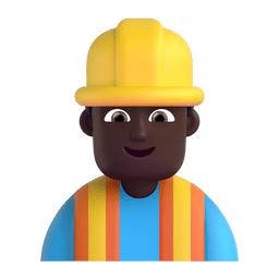 Man Construction Worker: Dark Skin Tone Emoji Copy Paste ― 👷🏿‍♂ - microsoft-teams-gifs