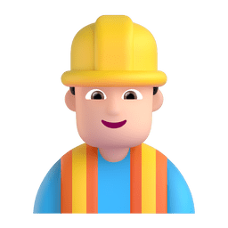 Man Construction Worker: Light Skin Tone Emoji Copy Paste ― 👷🏻‍♂ - microsoft-teams-gifs
