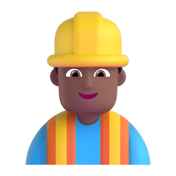 Man Construction Worker: Medium-dark Skin Tone Emoji Copy Paste ― 👷🏾‍♂ - microsoft-teams-gifs