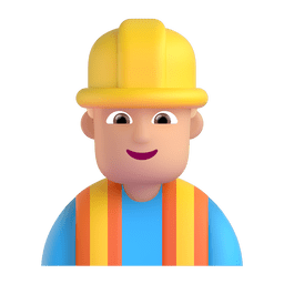 Man Construction Worker: Medium-light Skin Tone Emoji Copy Paste ― 👷🏼‍♂ - microsoft-teams-gifs