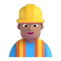 Man Construction Worker: Medium Skin Tone Emoji Copy Paste ― 👷🏽‍♂ - microsoft-teams-gifs