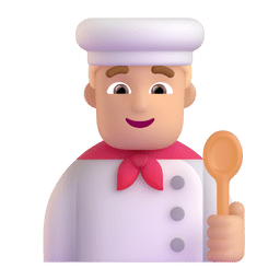 Man Cook: Medium-light Skin Tone Emoji Copy Paste ― 👨🏼‍🍳 - microsoft-teams-gifs