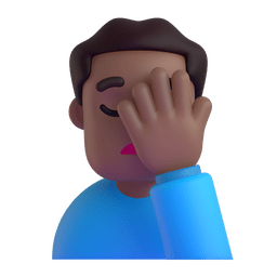 Man Facepalming: Medium-dark Skin Tone Emoji Copy Paste ― 🤦🏾‍♂ - microsoft-teams-gifs