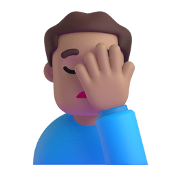Man Facepalming: Medium Skin Tone Emoji Copy Paste ― 🤦🏽‍♂ - microsoft-teams-gifs