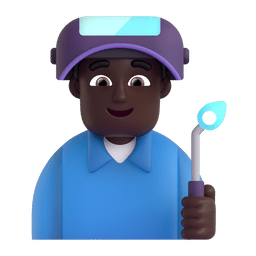 Man Factory Worker: Dark Skin Tone Emoji Copy Paste ― 👨🏿‍🏭 - microsoft-teams-gifs
