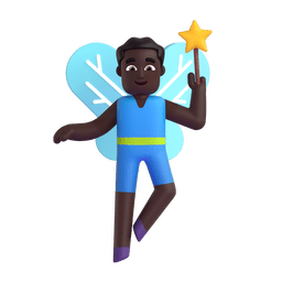 Man Fairy: Dark Skin Tone Emoji Copy Paste ― 🧚🏿‍♂ - microsoft-teams-gifs