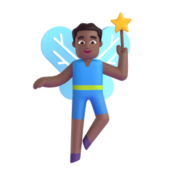 Man Fairy: Medium-dark Skin Tone Emoji Copy Paste ― 🧚🏾‍♂ - microsoft-teams-gifs