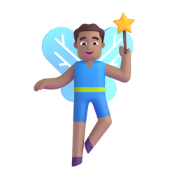Man Fairy: Medium Skin Tone Emoji Copy Paste ― 🧚🏽‍♂ - microsoft-teams-gifs