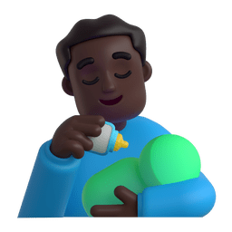 Man Feeding Baby: Dark Skin Tone Emoji Copy Paste ― 👨🏿‍🍼 - microsoft-teams-gifs
