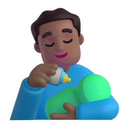 Man Feeding Baby: Medium-dark Skin Tone Emoji Copy Paste ― 👨🏾‍🍼 - microsoft-teams-gifs