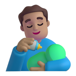 Man Feeding Baby: Medium Skin Tone Emoji Copy Paste ― 👨🏽‍🍼 - microsoft-teams-gifs