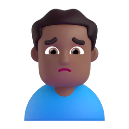 Man Frowning: Medium-dark Skin Tone Emoji Copy Paste ― 🙍🏾‍♂ - microsoft-teams-gifs