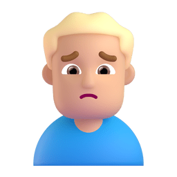 Man Frowning: Medium-light Skin Tone Emoji Copy Paste ― 🙍🏼‍♂ - microsoft-teams-gifs