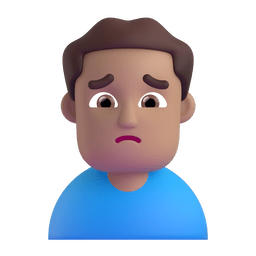 Man Frowning: Medium Skin Tone Emoji Copy Paste ― 🙍🏽‍♂ - microsoft-teams-gifs