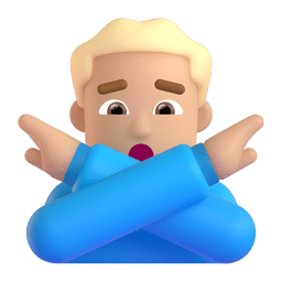 Man Gesturing NO: Medium-light Skin Tone Emoji Copy Paste ― 🙅🏼‍♂ - microsoft-teams-gifs