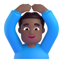 Man Gesturing OK: Medium-dark Skin Tone Emoji Copy Paste ― 🙆🏾‍♂ - microsoft-teams-gifs