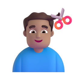 Man Getting Haircut: Medium Skin Tone Emoji Copy Paste ― 💇🏽‍♂ - microsoft-teams-gifs