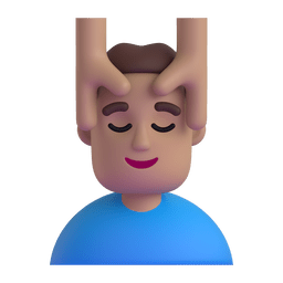 Man Getting Massage: Medium Skin Tone Emoji Copy Paste ― 💆🏽‍♂ - microsoft-teams-gifs