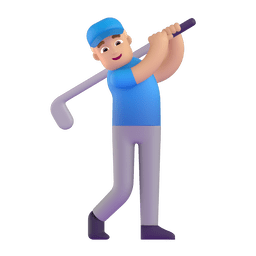 Man Golfing: Medium-light Skin Tone Emoji Copy Paste ― 🏌🏼‍♂ - microsoft-teams-gifs