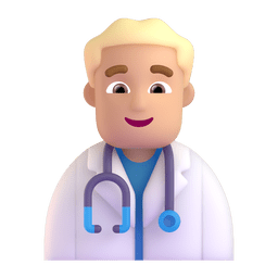 Man Health Worker: Medium-light Skin Tone Emoji Copy Paste ― 👨🏼‍⚕ - microsoft-teams-gifs