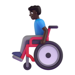 Man In Manual Wheelchair: Dark Skin Tone Emoji Copy Paste ― 👨🏿‍🦽 - microsoft-teams-gifs