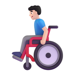 Man In Manual Wheelchair: Light Skin Tone Emoji Copy Paste ― 👨🏻‍🦽 - microsoft-teams-gifs