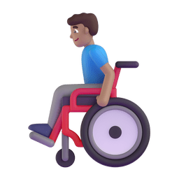 Man In Manual Wheelchair: Medium Skin Tone Emoji Copy Paste ― 👨🏽‍🦽 - microsoft-teams-gifs
