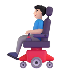 Man In Motorized Wheelchair: Light Skin Tone Emoji Copy Paste ― 👨🏻‍🦼 - microsoft-teams-gifs