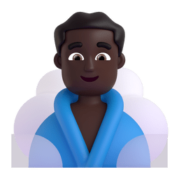 Man In Steamy Room: Dark Skin Tone Emoji Copy Paste ― 🧖🏿‍♂ - microsoft-teams-gifs