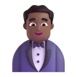 Man In Tuxedo: Medium-dark Skin Tone Emoji Copy Paste ― 🤵🏾‍♂ - microsoft-teams-gifs