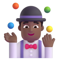 Man Juggling: Medium-dark Skin Tone Emoji Copy Paste ― 🤹🏾‍♂ - microsoft-teams-gifs