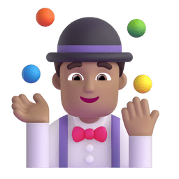 Man Juggling: Medium Skin Tone Emoji Copy Paste ― 🤹🏽‍♂ - microsoft-teams-gifs