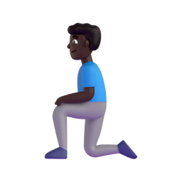 Man Kneeling: Dark Skin Tone Emoji Copy Paste ― 🧎🏿‍♂ - microsoft-teams-gifs