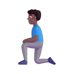 Man Kneeling: Medium-dark Skin Tone Emoji Copy Paste ― 🧎🏾‍♂ - microsoft-teams-gifs