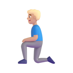 Man Kneeling: Medium-light Skin Tone Emoji Copy Paste ― 🧎🏼‍♂ - microsoft-teams-gifs