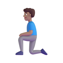 Man Kneeling: Medium Skin Tone Emoji Copy Paste ― 🧎🏽‍♂ - microsoft-teams-gifs