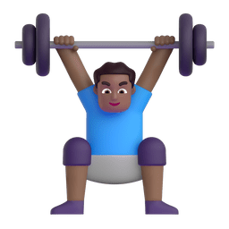 Man Lifting Weights: Medium-dark Skin Tone Emoji Copy Paste ― 🏋🏾‍♂ - microsoft-teams-gifs