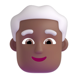 Man: Medium-dark Skin Tone, White Hair Emoji Copy Paste ― 👨🏾‍🦳 - microsoft-teams-gifs