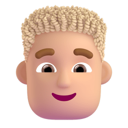 Man: Medium-light Skin Tone, Curly Hair Emoji Copy Paste ― 👨🏼‍🦱 - microsoft-teams-gifs