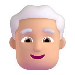 Man: Medium-light Skin Tone, White Hair Emoji Copy Paste ― 👨🏼‍🦳 - microsoft-teams-gifs