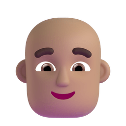 Man: Medium Skin Tone, Bald Emoji Copy Paste ― 👨🏽‍🦲 - microsoft-teams-gifs